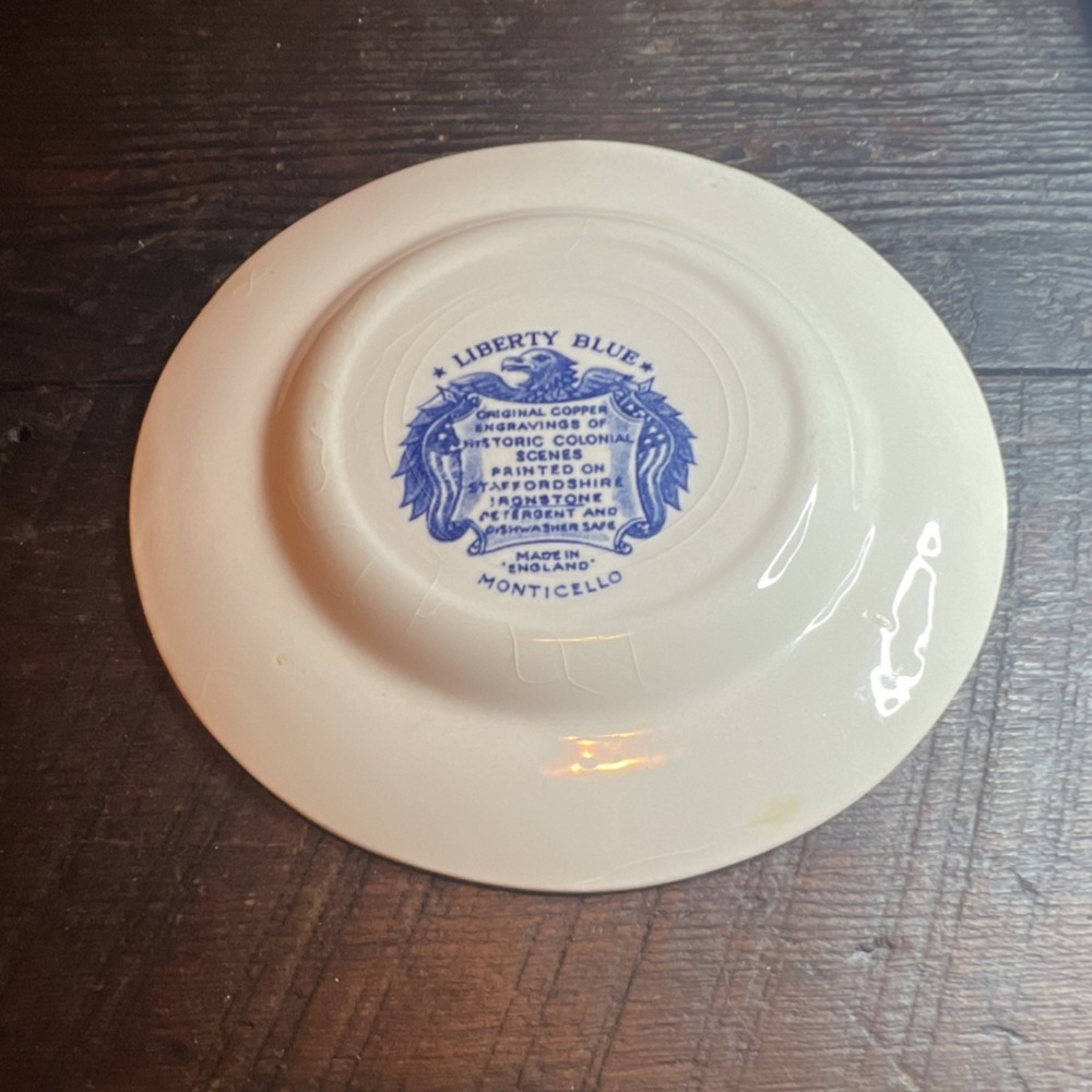 Staffordshire Liberty Blue Monticello Bread & Butter Plate England - Picture 2 of 3